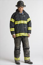 Portrait of Hispanic male firefighter