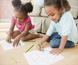 African girls coloring