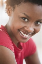 Close up of African woman smiling