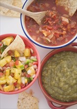 Variety of Mexican salsas