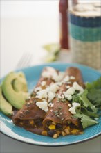 Mexican enchiladas on plate