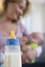 Close up of baby's bottle