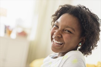 Close up of laughing Black girl