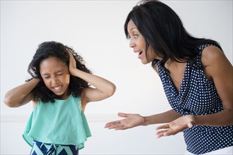 Daughter ignoring yelling mother