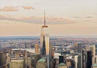 Aerial view of New York City cityscape