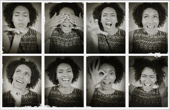 Series of photographs of Black woman from photo booth