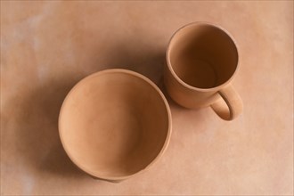 Pottery cup and bowl