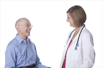 Senior Caucasian man with doctor