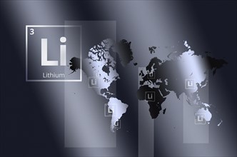 World map showing lithium mining locations