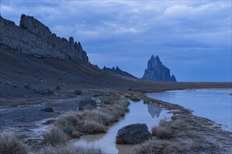Desert landscape with Ship Rock