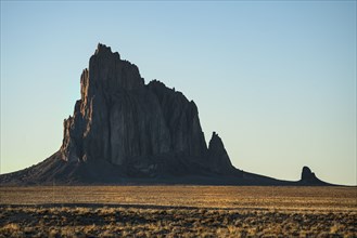 Desert landscape with Ship Rock