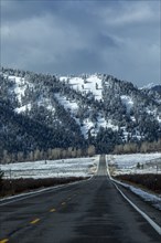 Road in winter mountain landscape