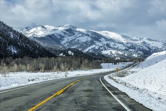 Road in winter mountain landscape