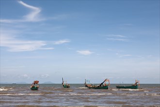 Traditional fishing boats at sea