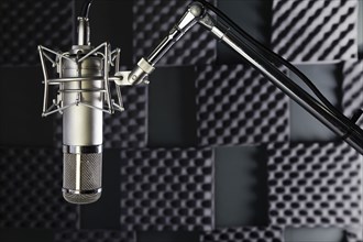 Microphone in recording studio