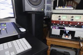 Equipment in recording studio