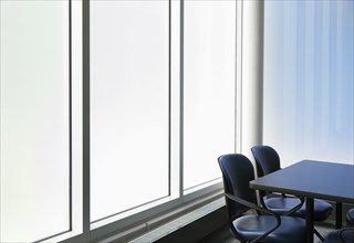 Chairs and table in conference room