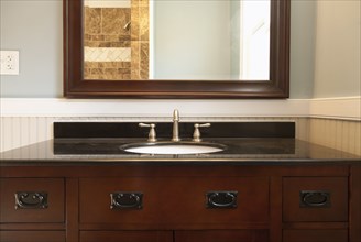Bathroom sink and mirror