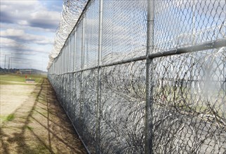 Security fence in prison