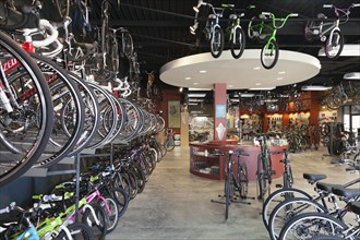 Interior of bicycle shop