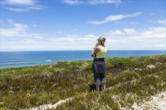 Woman looking at ocean view