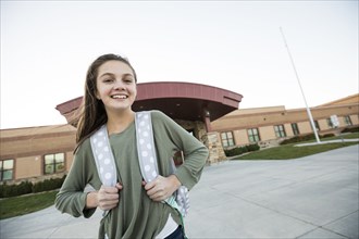 Utah, Lehi, Portrait of smiling girl