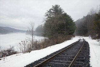 Vermont, Railroad track in rural area