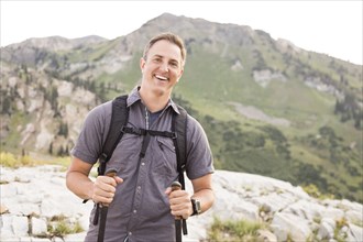 Portrait of smiling male hiker