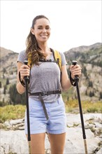 Portrait of smiling female hiker