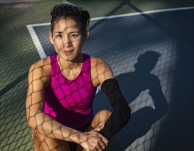 Portrait of athlete woman with amputated hand
