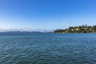 View of bay with Golden Gate Bridge in background