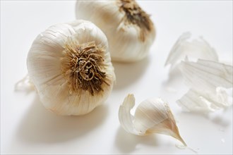 Studio shot of garlic bulbs
