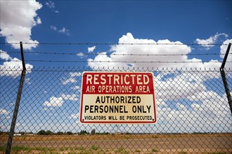 No Trespassing sign at airport