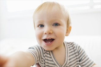 Portrait of smiling baby boy