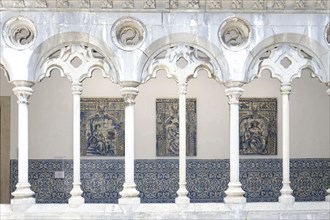 Colonnade and archway with azulejos