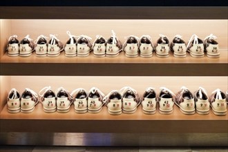Rows of bowling shoes