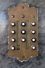 Vintage elevator button panel