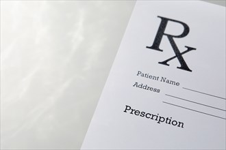 Close-up of doctors prescription form