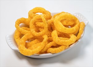 Small plate of fried onion rings