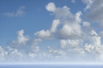 Cumulus clouds over Caribbean Sea
