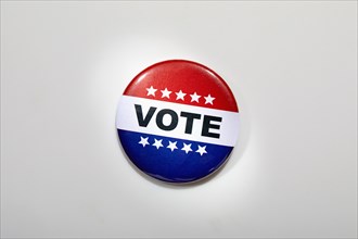 American vote button on white background