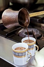 Preparation of traditional Turkish coffee