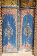 Old painted door at Saadian tombs from 16th century