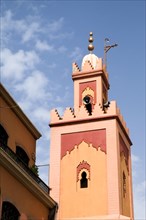 Low angle view of mosque tower
