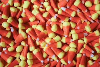 Heap of red and yellow vintage candy