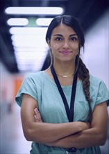 Portrait of smiling female technician