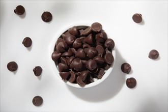 Chocolate chips in bowl