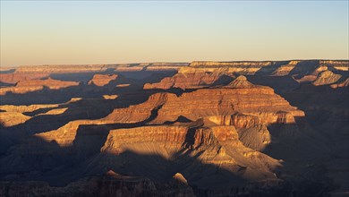 Grand Canyon National Park rock formations at sunset