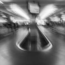 Blurred image of baggage claim area on airport