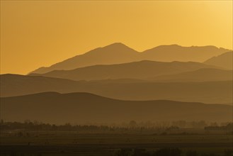 Mountain layers during sunset near Sun Valley